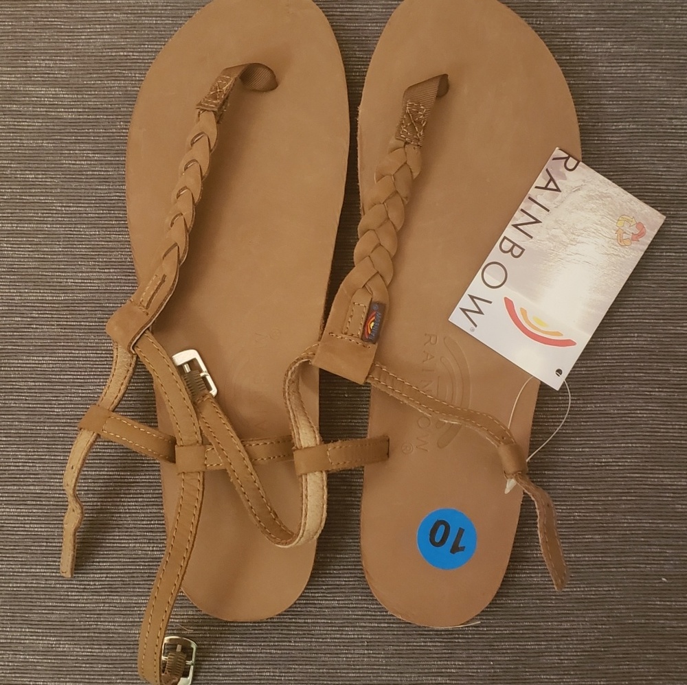 New Rainbow flip-flops/sandals size 10 brown nwt